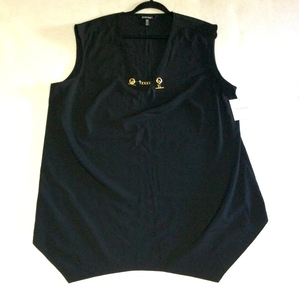 Ellen Tracy Black Sleeveless Top Size 2X - Picture 1 of 5